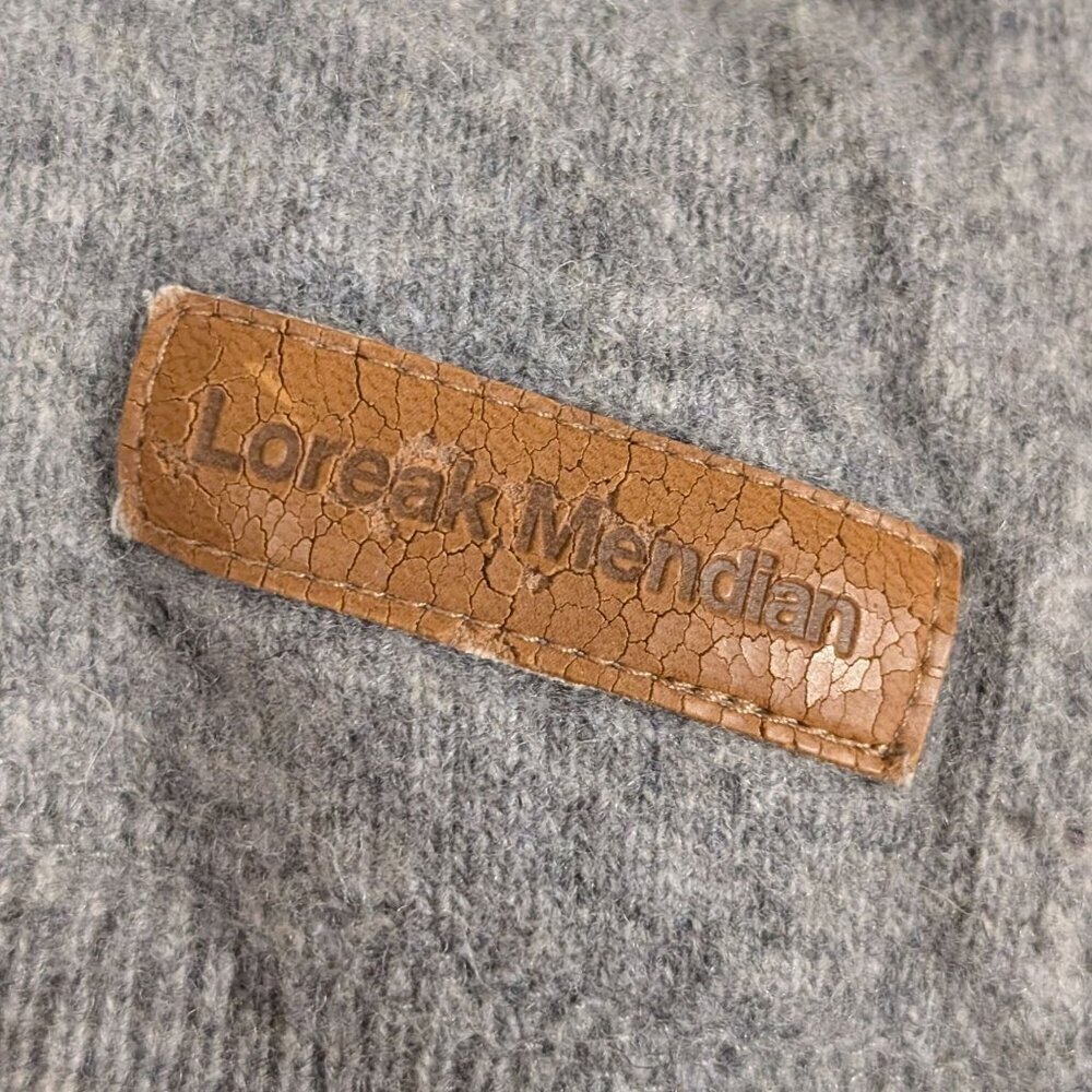 LOREAK MENDIAN Wool Sweatshirt Men's S Shawl Neck Kangaroo Pocket Winter Hiking - Picture 6 of 9